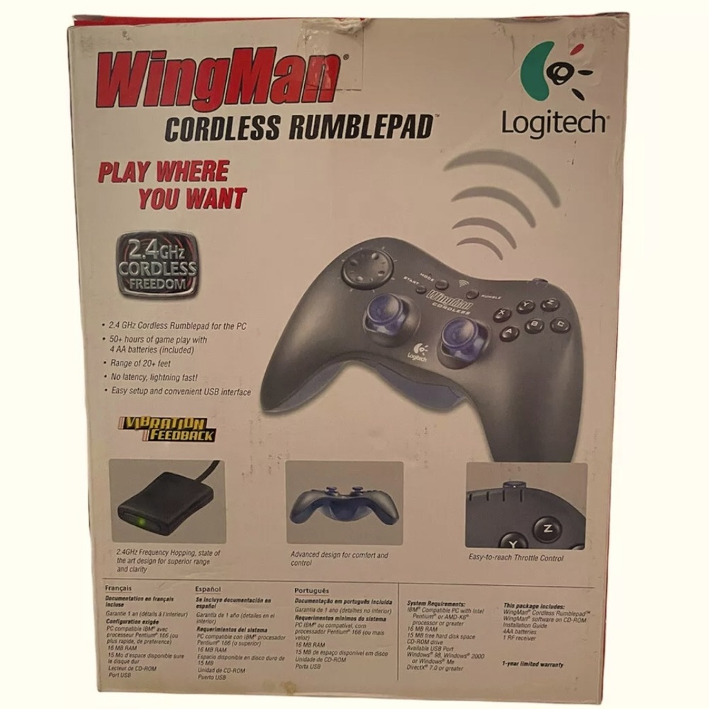 Logitech Wingman Cordless Rumblepad Wireless PC Controller. - Picture 3 of 8